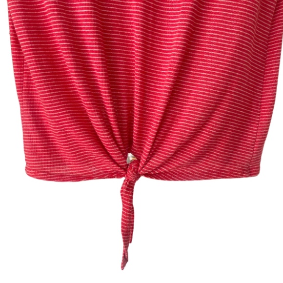 Alternative Apparel Red and White Stripe Tie Top Size Small - Picture 4 of 6